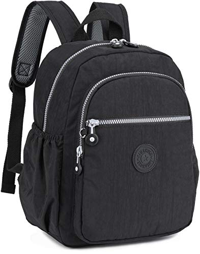 Small Nylon Backpack Mini Casual Lightweight backpack(Black)