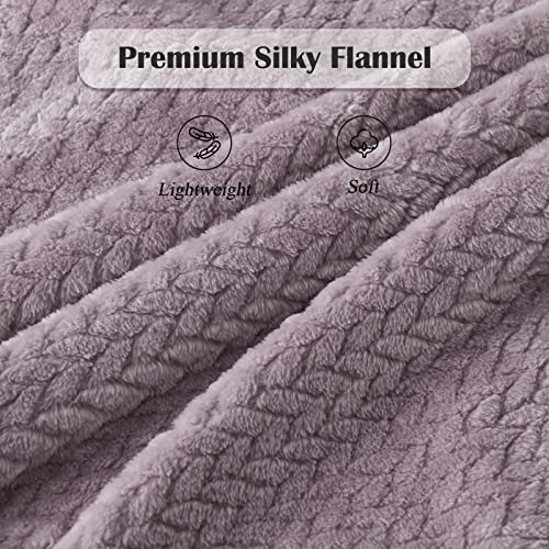 Super Soft Throw Blanket Light Purple Premium Silky Flannel Fleece