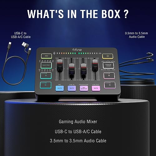 Gaming Audio Mixer, Streaming RGB PC Mixer