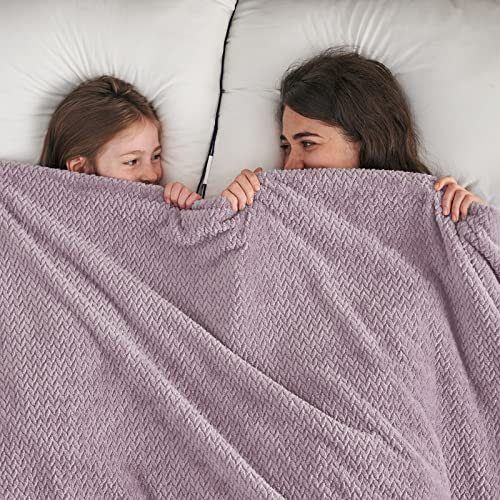 Super Soft Throw Blanket Light Purple Premium Silky Flannel Fleece