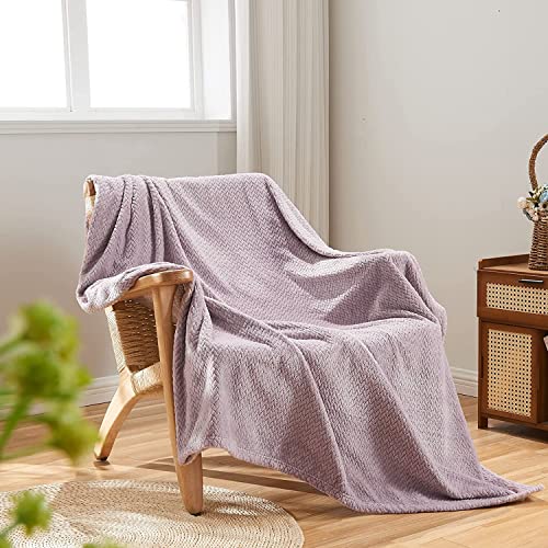 Super Soft Throw Blanket Light Purple Premium Silky Flannel Fleece