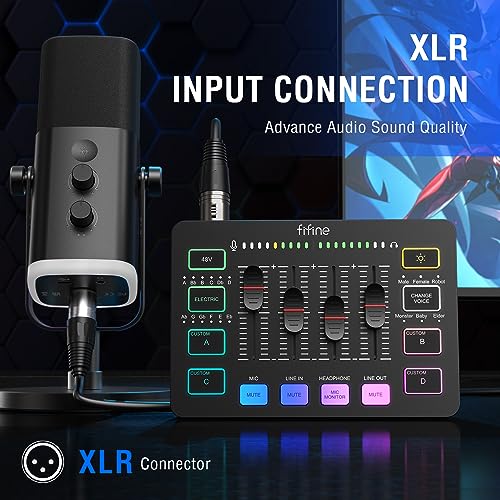 Gaming Audio Mixer, Streaming RGB PC Mixer