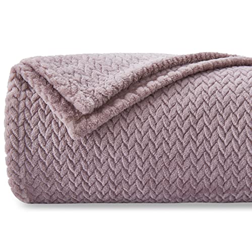 Super Soft Throw Blanket Light Purple Premium Silky Flannel Fleece